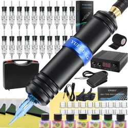 New Tattoo Cartridge Machine Pen Kit with Tattoo Pen Machine Power Supply Cartridge Needles Inks for Permanent Makeup Tattoo