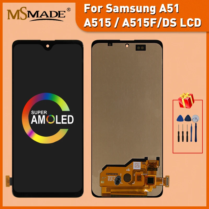 Дисплей Super AMOLED для Samsung Galaxy A51 ЖК-дисплей A515 A515F/DS A515FD сменный сенсорный экран