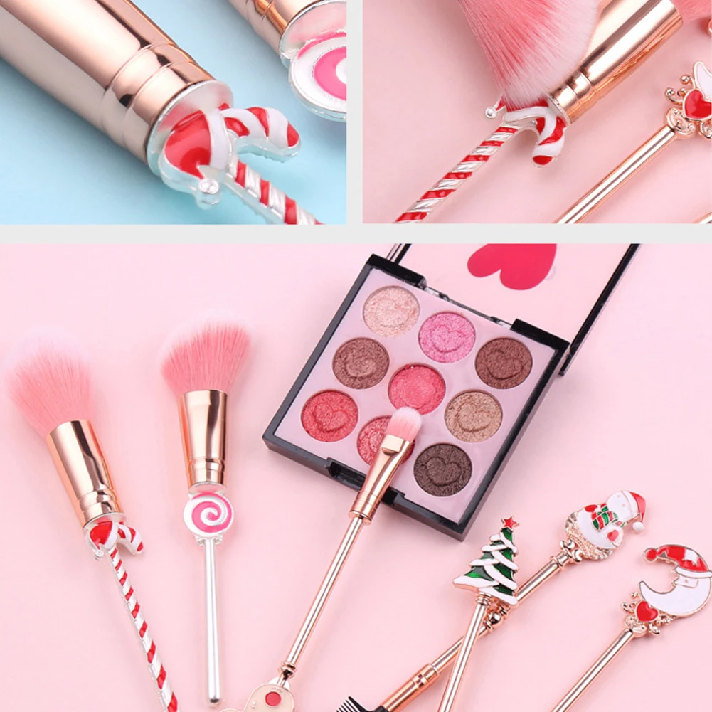 Christmas Candy Makeup Brush Old Man Elk Cute Mini Makeup Kit Soft and Silky Cartoon BTS 4
