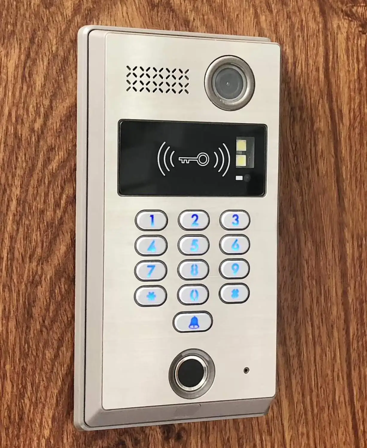 ZHUDELE Высокое качество домашней безопасности сенсорный ключ " видео домофон дверной звонок 700TVL ИК камера отпечатков пальцев/Пароль/ID карта - Цвет: TM Camera
