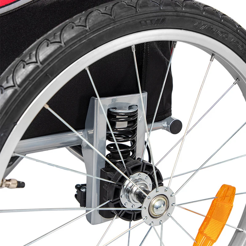 Aluminum Alloy Frame Baby Stroller With 20 Inch Wheel, Fold Bike Trailer Kids Jogger Stroller Bike Tandem Bicycle Trailer