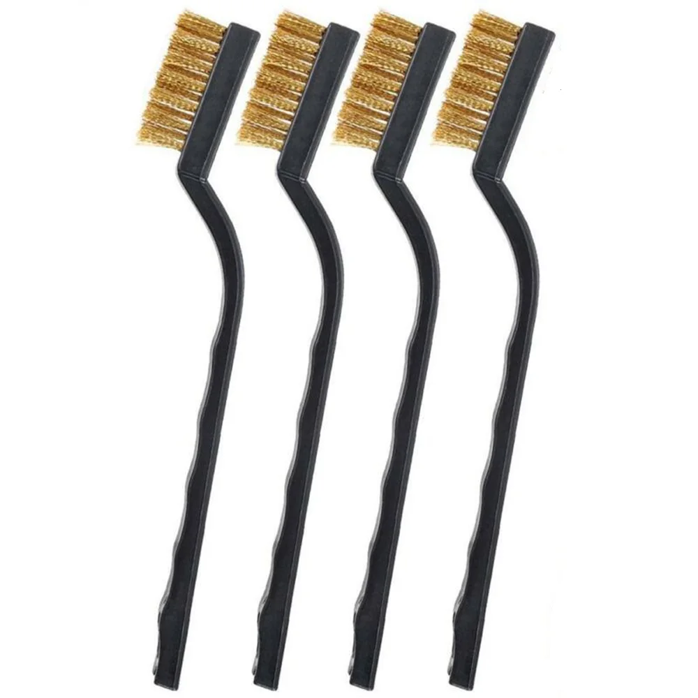 12 шт. мини-щетка для удаления ржавчины, промышленная щетка для чистки проволоки, нержавеющая щетка для чистки каменной кладки с деревянной ручкой