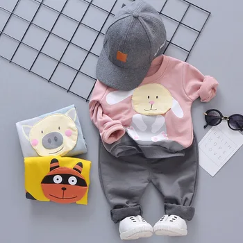 

Spring Autumn Children Casual Clothes Suit Baby Boy Girl Cartoon T-Shirt Pants 2Pcs/sets Toddler Cotton Clothing Kids Tracksuit