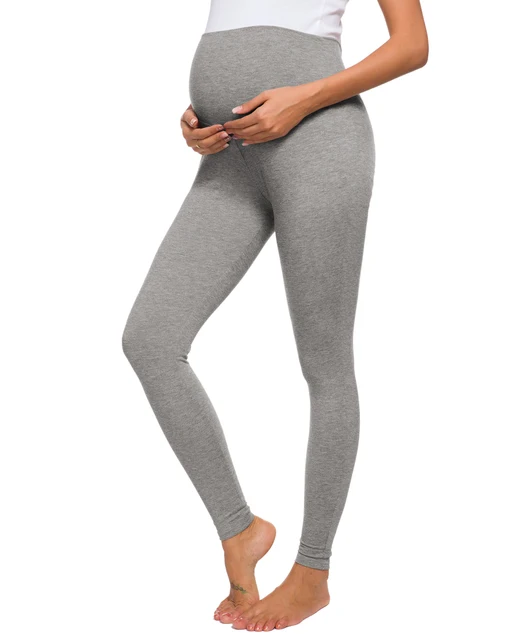 Maternity Women's Maternity Full Length French Terry Secret Fit Belly Leggings Elastic Stretch Soft Sports Pants Yoga Pants pic