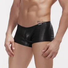 Roupa Interior Dos Homens, мужские боксеры, мягкие, из искусственной кожи, сексуальные мужские трусы, нижнее белье, Cueca, боксеры