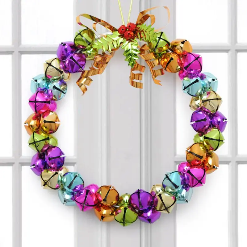 

Christmas Bell Wreath Garland Christmas Tree Hanging Pendant Jingle Bell Door Ornament New