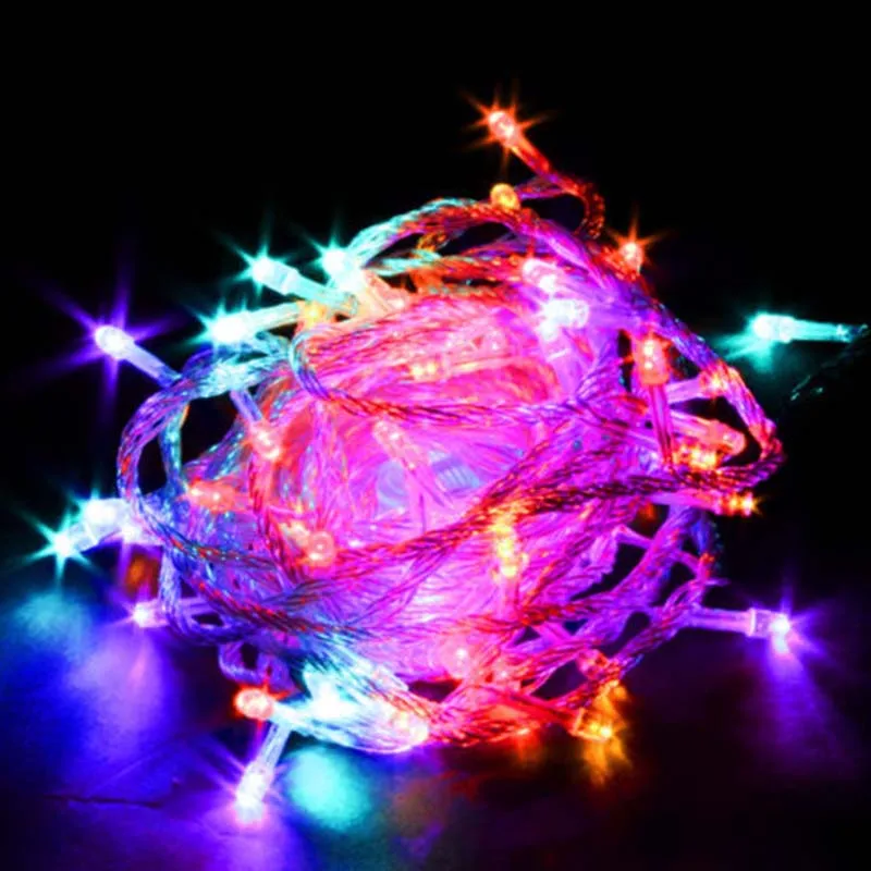 10M LED 110V 220V Colorful LED String Christmas Lights for New Year Party Wedding Decorations - Цвет: mix color