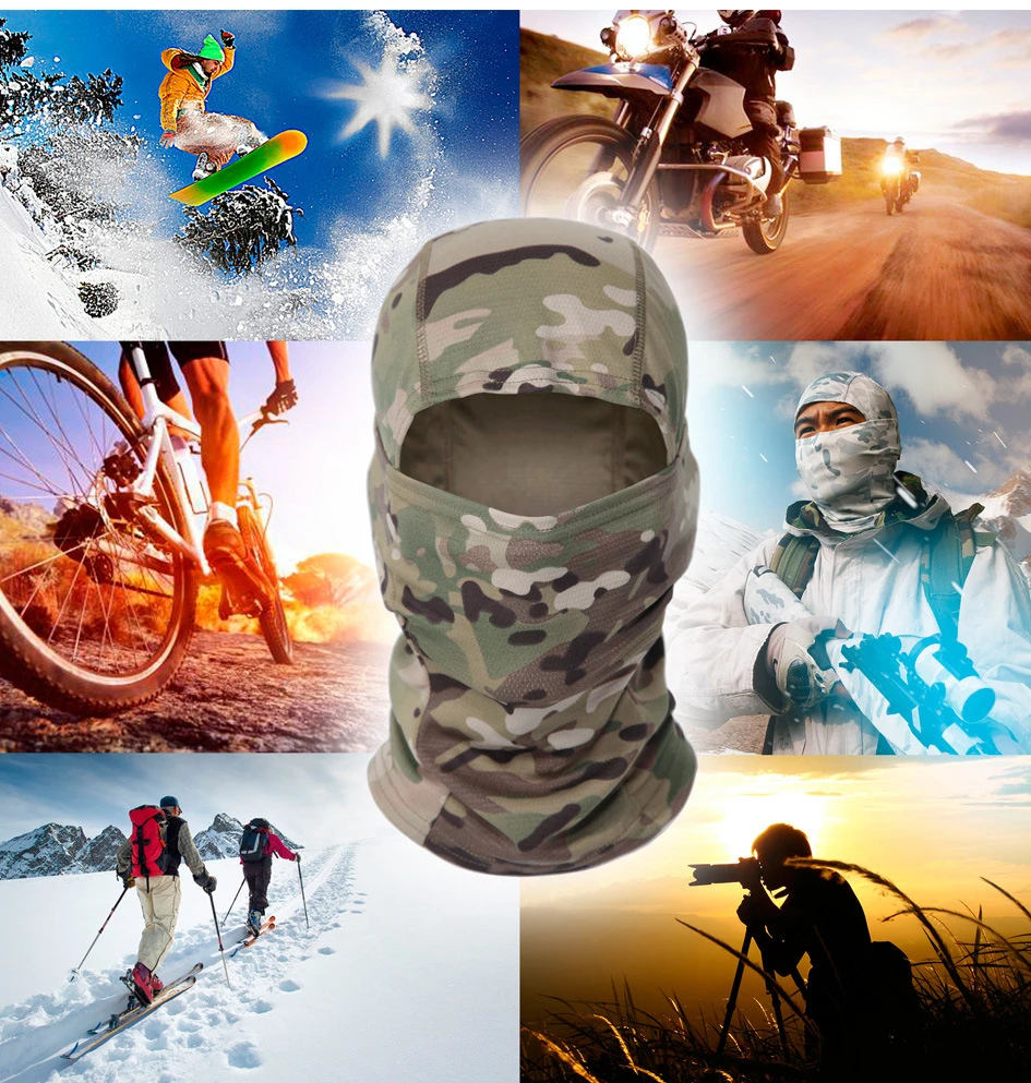 Military CP Balaclava Full Face Scarf Cycling Neck Head Warmer CS Wargame Hunting Ski Sports Scarf Tactical Men Camo Bandana