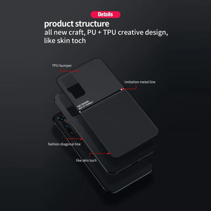 Матовый чехол с кожаной текстурой для Huawei P40 Pro P30 P20 Honor V30 Nova 6 SE 5i 5 5T Mate 20 30 Lite Y9 Prime P