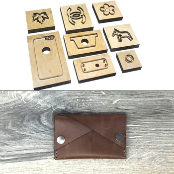 

2019Japan Steel Blade Stitchless Two Slot Credit Card Wallet with Snaps DIY leather Template punch tool knife mould Leathercraft