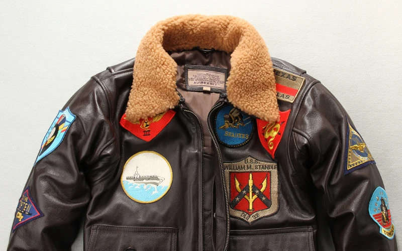 Мужская куртка пилот из 100% натуральной коровьей кожи A2 Куртка Tom Cruise Top Gun воловьей
