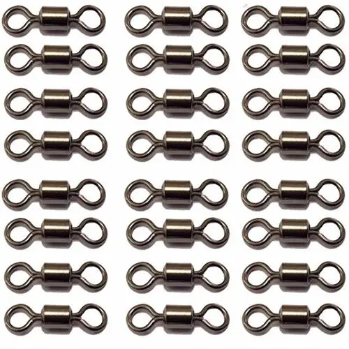 

100Pcs Fishing Micro Hook Heavy Duty Fishing Barrel Bearing Rolling Swivel Ring Connector Rig Tackle Accessory