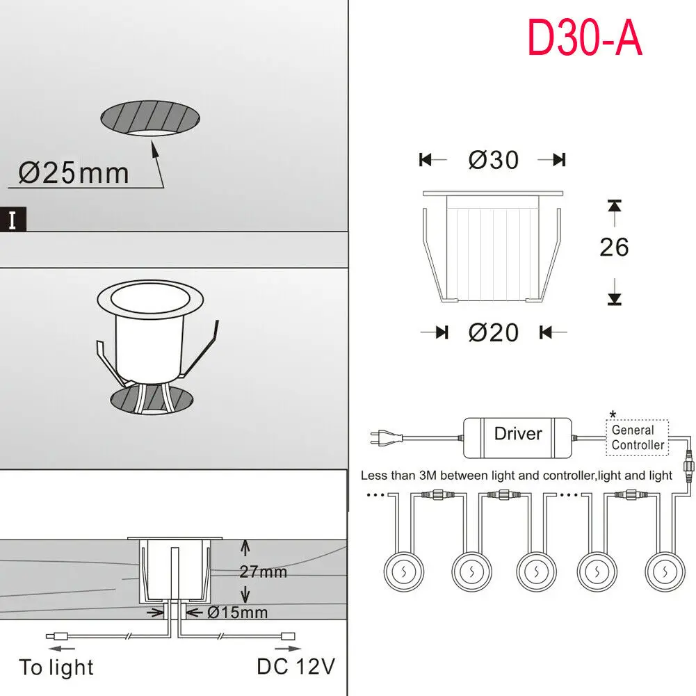 Holofote de led rgb para chão, 6