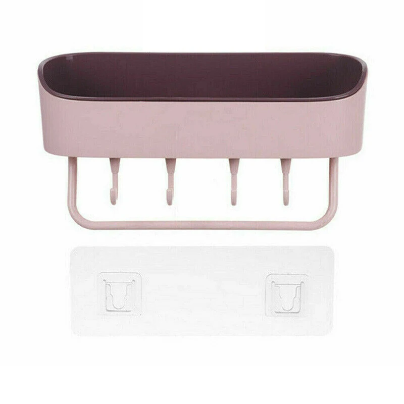 

Punch Free Bathroom Shelf Holder Hook Display Placing Shampoo Wall Mounting Bath Tub Corner Storage Rack Organizer