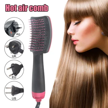 

Hair Straightener Brush Hair Straightening Iron Anti-Scald Straightening Brush Fast Heating for Salon Home HJL2019