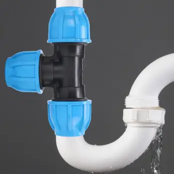 

2Pcs PE Plastic Tee Connector Water Pipe Fitting Accessories pipe connection Garden Water Connectors