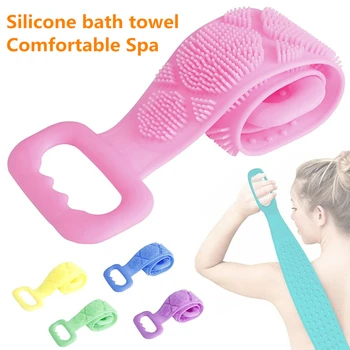 

Magic Silicone Brushes Bath Towels Rubbing Back Mud Peeling Body Massage Shower Extended Scrubber Skin Clean Shower Brushes