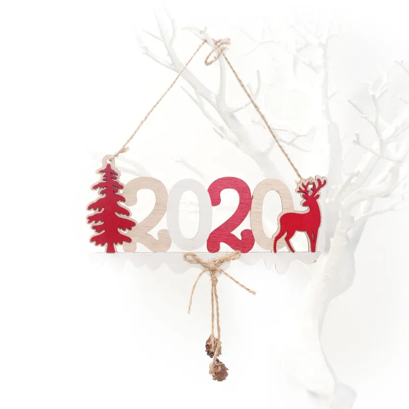 Рождественская деревянная подвеска с буквами из пеньковой веревки, новогодние деревянные украшения, рождественские украшения для дома