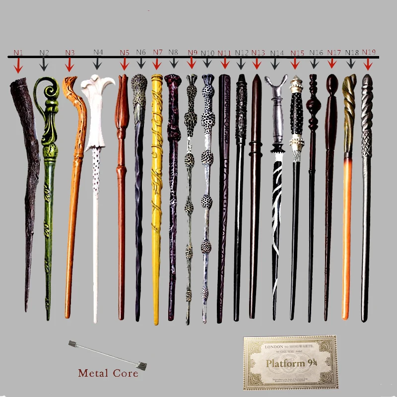 

Magic Wands Hermione Snape Ginny Toys Colsplay Metal Iron Core Dumbledore Magical Wands Kid No Box with Gift