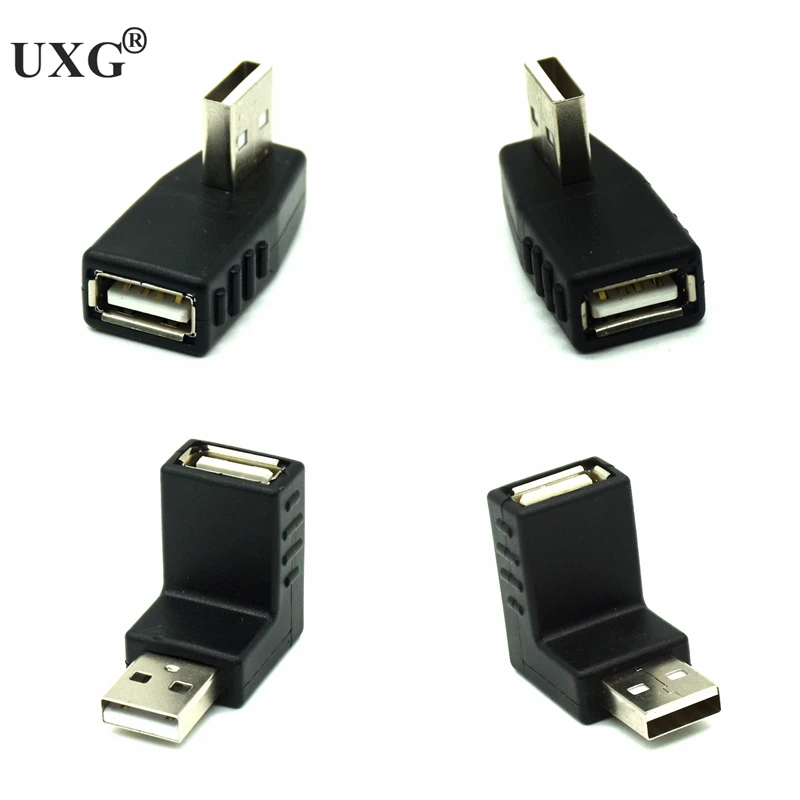 컴퓨터 노트북용 L 벤딩 USB 2.0 A 수-암 어댑터 연장 커넥터, 90 도 좌우 상하 각도 