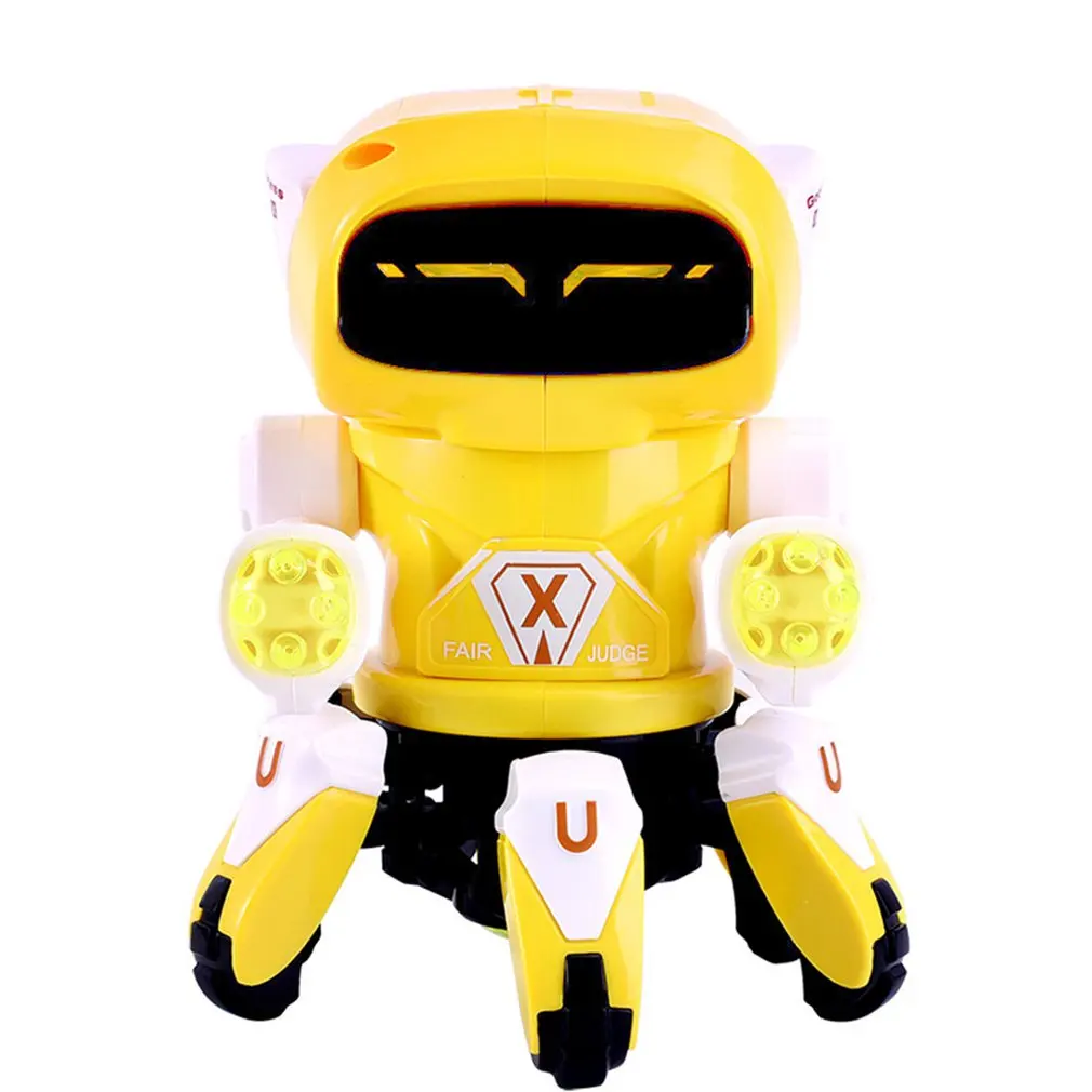 yellow Игрушечный Электрический робот светильник вес и тонкий Шесть когтей рыбы танцы робот игрушка модный красивый светильник с музыкой - Цвет: yellow