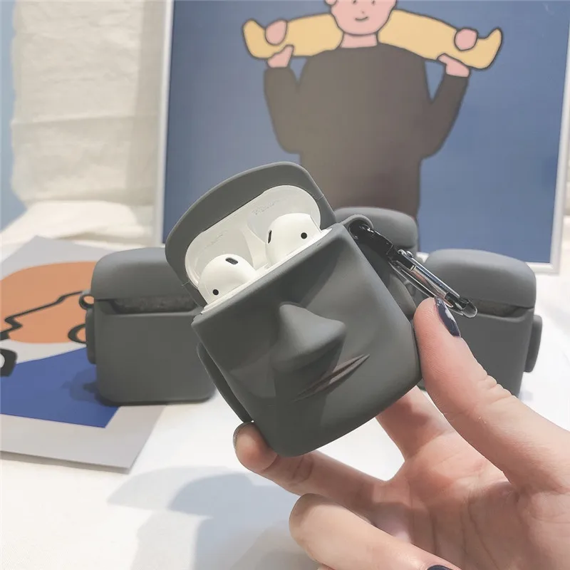 Чехол в винтажном стиле с изображением каменной статуи для Apple Airpods 2/1, милый силиконовый чехол для наушников Airpods Pro, чехол для зарядки наушников