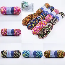 200 г камвольная искусственная акриловая Радужная цветная Глянцевая вязаная Пряжа Толстая теплая вязаная вручную нить для шарфов тапочек