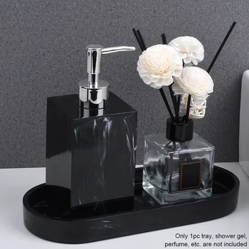 

Bathroom Tray Practical Makeup Organizer Home Hotel Resin Toothbrush Towel Holder Marble Pattern Rectangular Household