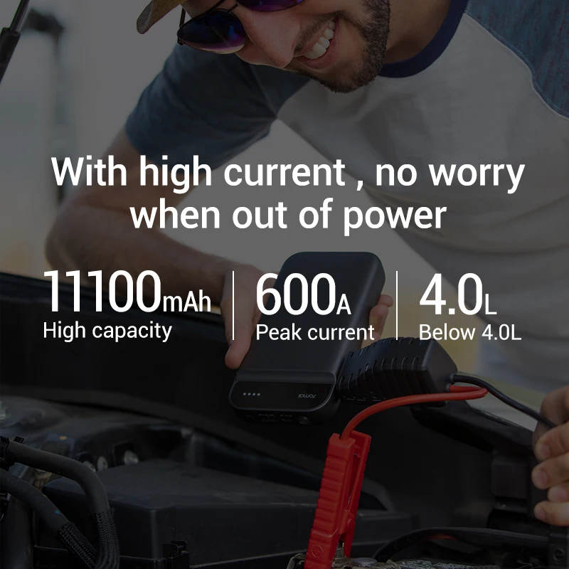 70mai Jump Starter 11100mah Car Jump Starter PS01 600A for 3.0L Power Bank Car Jumpstarter Auto Buster Emergency Booster