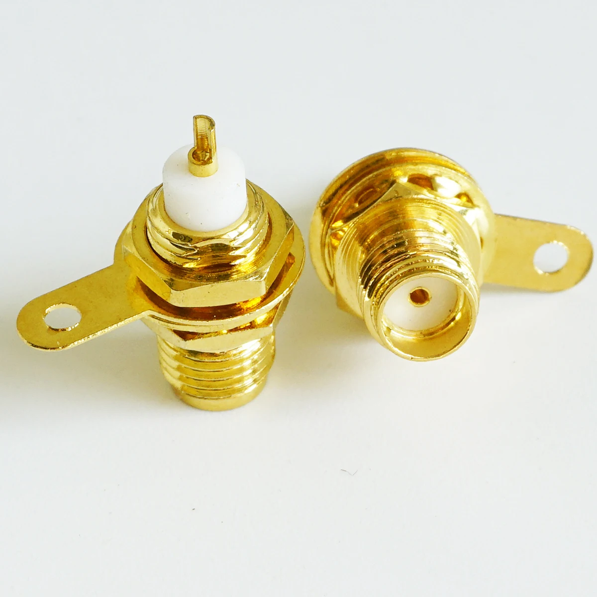

1X Pcs High-quality New RF Connector Socket SMA Female O-ring Bulkhead Panel Deck Nut handle Solder Coaxial Plug Brass