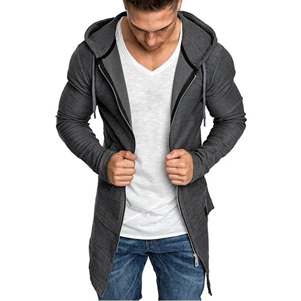 

Hoodies Men Spring Autumn Sweatshirt Plus Size Long Sleeve Zipper off White Trench Jacket Cardigan Poleron Hombre F161