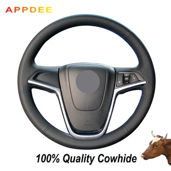 

APPDEE Black Genuine Leather Car Steering Wheel Cover for Buick Excelle XT GT Encore Opel Mokka