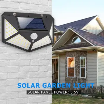 

100LED Solar Motion Sensor Wall Light Outdoor Waterproof Yard Security Lamp