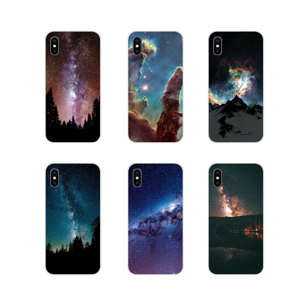 Силиконовые чехлы для Apple iPhone X XR XS 11 12Pro MAX 4S 5C SE 2020 6S 7 8 Plus ipod 5 6 Night Star Nebula Forest