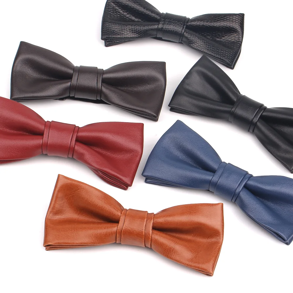 Bow Ties PU Leather Men Classic Bowtie for Men Women Casual for Wedding Party