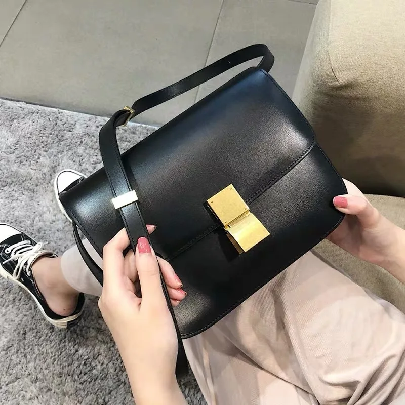 

New Hand Rub Pattern Square Bag Box Bag 2019 New Style WOMEN'S Leather Bags Trend Square Sling Bag Crossbody Bag Small