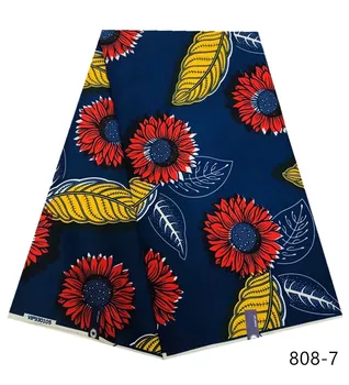 

2019 Ankara African Polyester Wax Prints Fabric new bintareal wax High Quality 6 yards African Fabric for Party Dress 2301