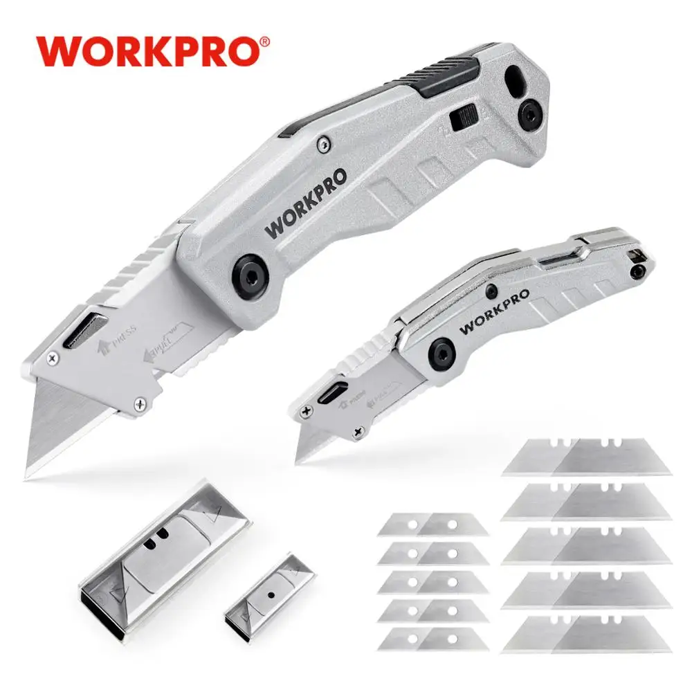 WORKPRO 2 шт. складной универсальный набор ножей для зачистки проводов встроенный карманный нож с ручкой быстрая замена с мини складной резцом коробки|Ножи|   | АлиЭкспресс