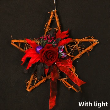 

Five-Pointed Star Garland DIY Rattan Ball Halloween Birthday Party Hanging Ornament Festive Party Christmas Tree Decoration