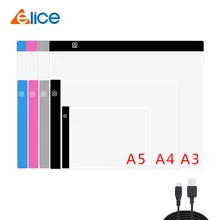Elice a3 a4 a5 ultra fino led desenho digital gráficos almofada usb luz led desenho tablet arte eletrônica pintura