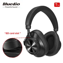 Bluedio T7 Plus, bluetooth-наушники с функцией активного шумоподавления, беспроводная гарнитура для телефонов, поддержка слота для sd-карт