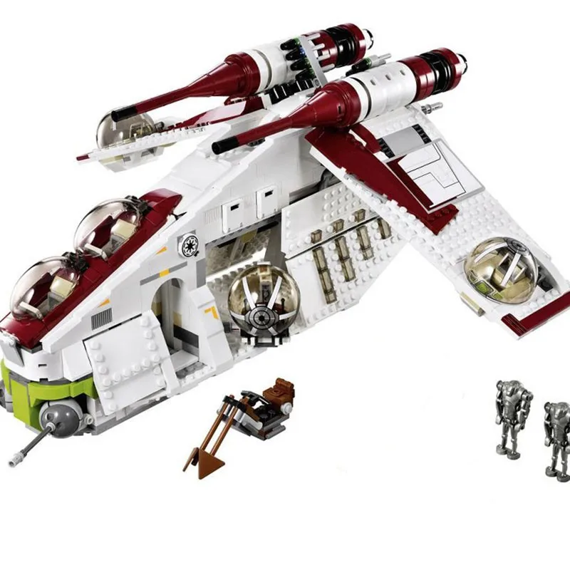 

05041 Star Wars on Toy Republic Gunship Set StarWars with Lepining Ship for children Educational Blocks toys