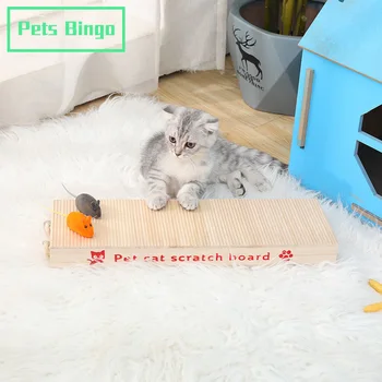 

Pets Bingo Wooden Cat Scratch Board Interactive Kitten Playing Grinding Claws toy Multifunctional Cat Bed for 2.5kg Pet Product