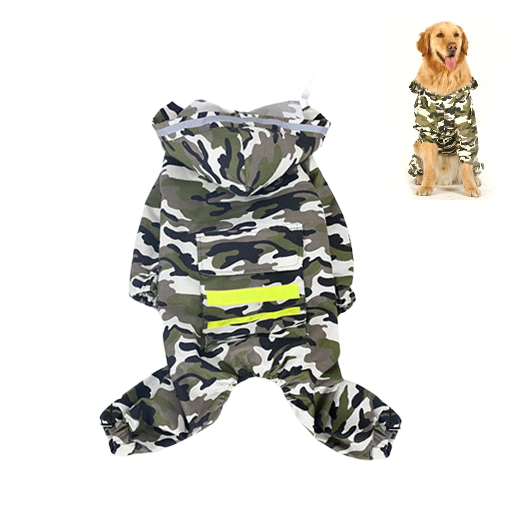 Светоотражающие полосы Лабрадор с отверстием открытый портативный с капюшоном комбинезон Водонепроницаемый Одежда самоед безопасности плащ для собак, домашних животных