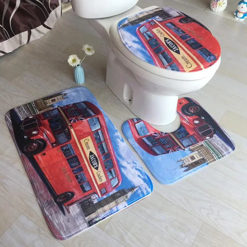 3 шт./компл. Набор ковриков для ванной фланелевый Противоскользящий кухонный коврик для ванной комнаты и туалета коврик моющийся Tapete Banheiro