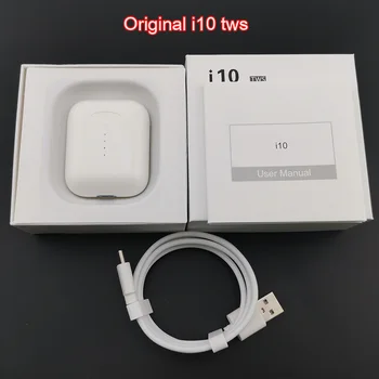 

Original i10 TWS Wireless Bluetooth 5.0 Earphone Super Bass Earbuds Auto Turn On/off Wireless Charging HD Mic For iPhone Android