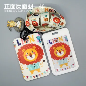 

Cute Animal Design Document Set Work Permit Access Card Protection Cover with Padlock Bus Card Chest Card Holder Wholesale