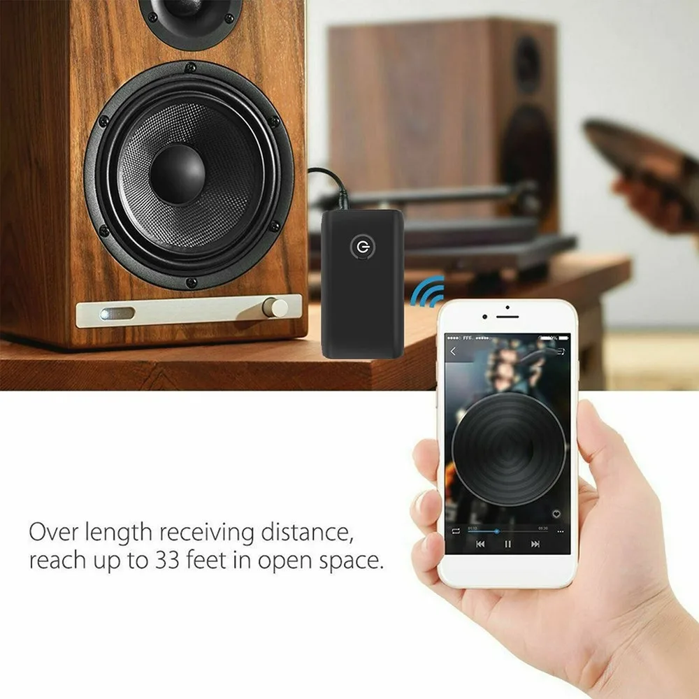 2 in 1 Bluetooth 5.0 Transmitter Receiver TV PC Car Speaker 3.5mm AUX Hifi Music Audio Adapter/Headphones Car/Home Stereo Device