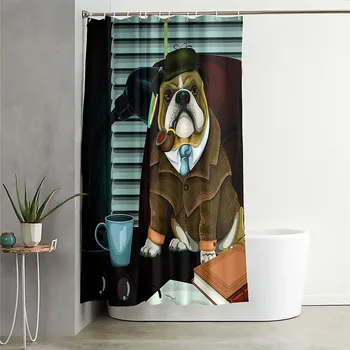 

Dog Art printed 3D bath curtains waterproof polyester fabric washable bathroom shower curtain screen Douchegordijn