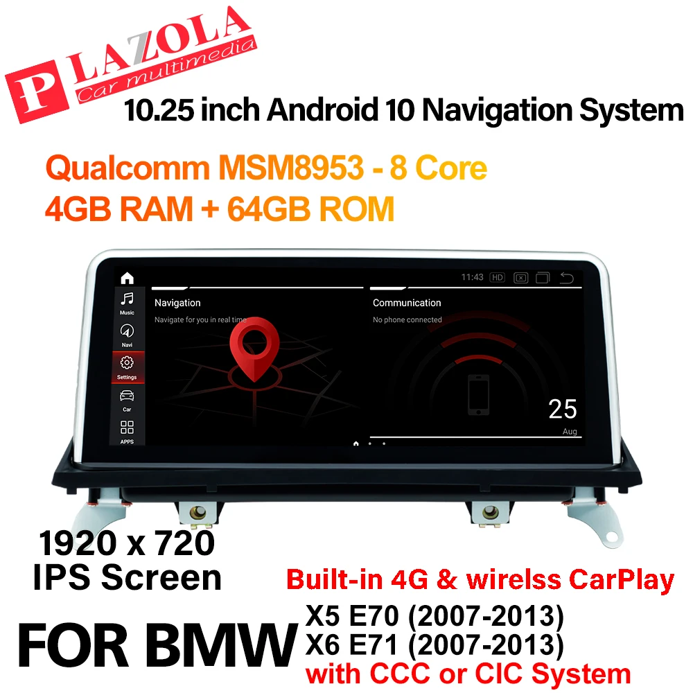 Автомобильный мультимедийный плеер автомагнитола на Android 10 с GPS IPS-экраном